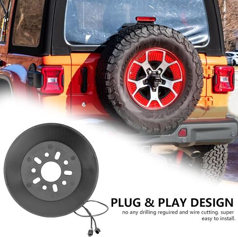 Spare Tire Brake Light Plug & Play Third BrakeTail Light LED Wheel Light Accessories Compatible with Jeep Wrangler 2007-2018 Jeep Wrangler JK/JKU in Saudi Arabia