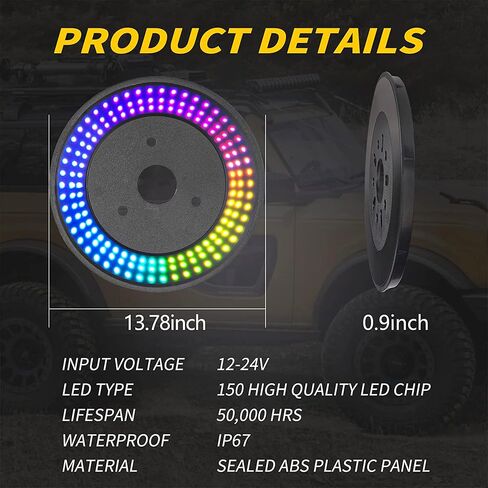 Spare Tire Brake Light Plug & Play Third BrakeTail Light LED Wheel Light Accessories Compatible with Jeep Wrangler 2007-2018 Jeep Wrangler JK/JKU in Saudi Arabia