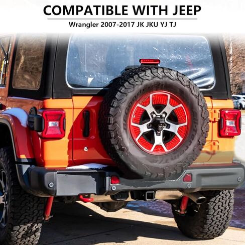 Spare Tire Brake Light Plug & Play Third BrakeTail Light LED Wheel Light Accessories Compatible with Jeep Wrangler 2007-2018 Jeep Wrangler JK/JKU in Saudi Arabia