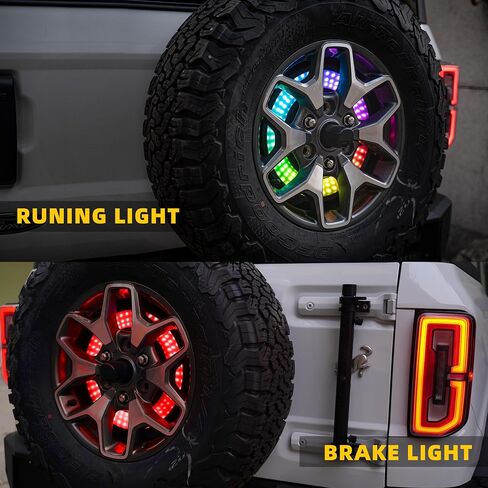 Spare Tire Brake Light Plug & Play Third BrakeTail Light LED Wheel Light Accessories Compatible with Jeep Wrangler 2007-2018 Jeep Wrangler JK/JKU in Saudi Arabia