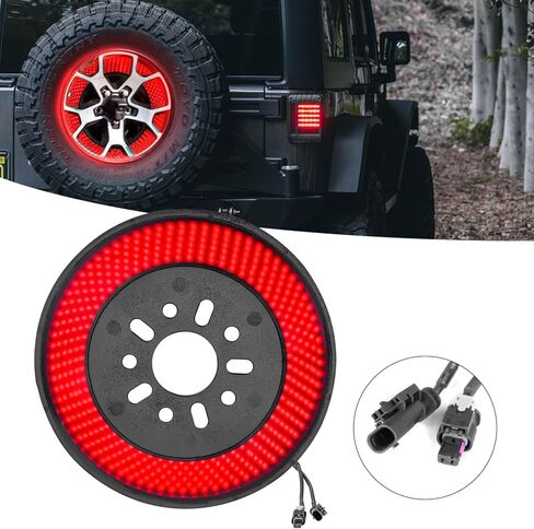قابس ضوء فرامل الإطارات الاحتياطية وتشغيل ضوء الفرامل الثالث LED ملحقات إضاءة العجلات المتوافقة مع جيب رانجلر 2007-2018 جيب رانجلر JK/JKU in Kuwait