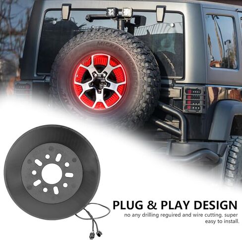 قابس ضوء فرامل الإطارات الاحتياطية وتشغيل ضوء الفرامل الثالث LED ملحقات إضاءة العجلات المتوافقة مع جيب رانجلر 2007-2018 جيب رانجلر JK/JKU in Kuwait