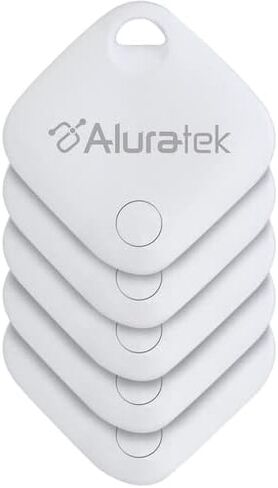 جهاز تعقب علامات تتبع ملحقات المنزل الذكي بتقنية البلوتوث من Aluratek، متوافق مع Apple Find My (iOS)، محدد موقع المرفقات للمفاتيح المفقودة، والحقيبة، والمحفظة، والأمتعة، والحيوانات الأليفة، والنظارات (5 عبوات) in Saudi Arabia