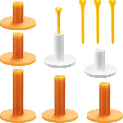 Skylety Rubber Golf Tees Holder Set Include Mixed Size Golf Rubber Tees Holders and Plastic Golf Tees for Driving Range Golf Practice Mat (11) in Saudi Arabia