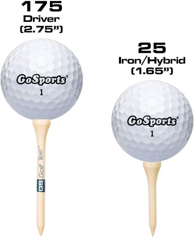 GoSports 2.75 Inch Premium Wooden Golf Tees - 200 Tee Player's Pack with Driver and Iron/Hybrid Tees, Choose Your Tee Color in Saudi Arabia