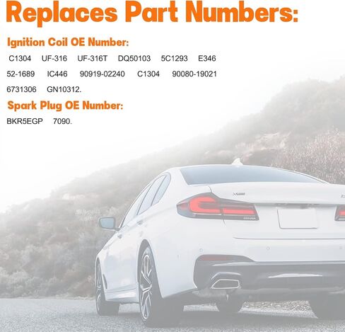 حزمة ملف الإشعال UF487 وقابس إشعال إيريديوم لمركبات V6 3.5L، متوافقة مع تويوتا أفالون كامري هايلاندر RAV4 سيينا فينزا، لكزس ES350 RX350 RX450h، مجموعة من 6 in Saudi Arabia