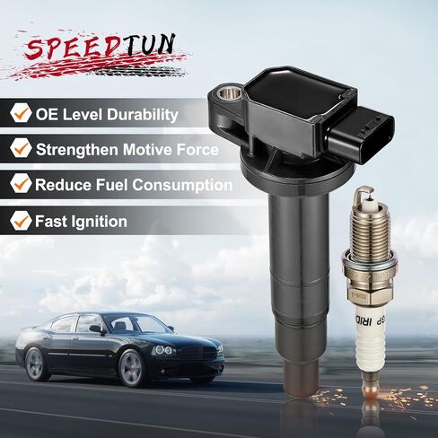 حزمة ملف الإشعال UF487 وقابس إشعال إيريديوم لمركبات V6 3.5L، متوافقة مع تويوتا أفالون كامري هايلاندر RAV4 سيينا فينزا، لكزس ES350 RX350 RX450h، مجموعة من 6 in Saudi Arabia