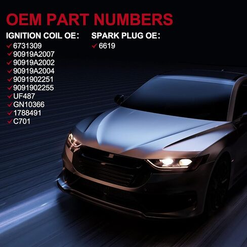 حزمة ملف الإشعال UF487 وقابس إشعال إيريديوم لمركبات V6 3.5L، متوافقة مع تويوتا أفالون كامري هايلاندر RAV4 سيينا فينزا، لكزس ES350 RX350 RX450h، مجموعة من 6 in Saudi Arabia