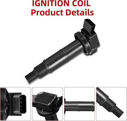 حزمة ملف الإشعال UF487 وقابس إشعال إيريديوم لمركبات V6 3.5L، متوافقة مع تويوتا أفالون كامري هايلاندر RAV4 سيينا فينزا، لكزس ES350 RX350 RX450h، مجموعة من 6 in Kuwait