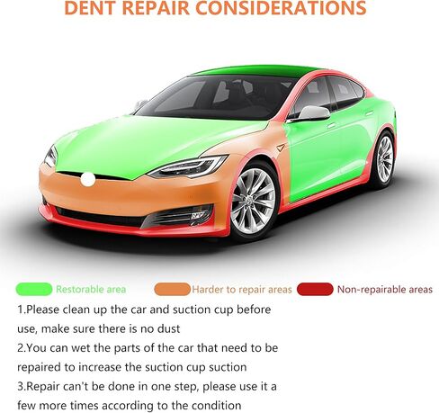 مجموعة مكونة من 3 قطع من أدوات سحب دنت السيارة، أداة قوية لإزالة دنت السيارة لإصلاح جسم السيارة والبلاط الزجاجي وشاشة مرآة سهلة رفع الأشياء وتحريكها in Kuwait