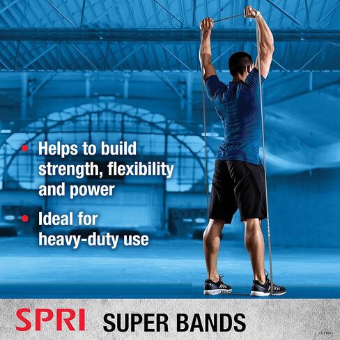 SPRI Superbands - شريط مقاومة للمساعدة في عمليات السحب، واللياقة البدنية الأساسية، وتمارين مقاومة تدريب القوة - أداة متعددة الاستخدامات للمرونة والقدرة على التحمل والتوازن in Kuwait