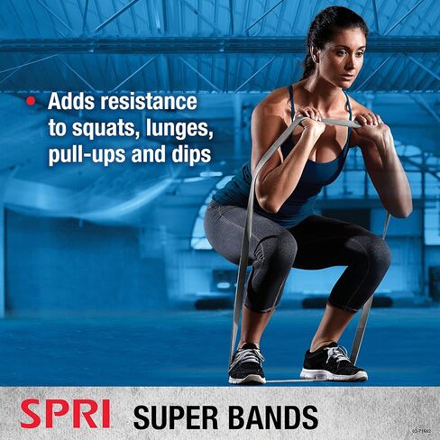 SPRI Superbands - شريط مقاومة للمساعدة في عمليات السحب، واللياقة البدنية الأساسية، وتمارين مقاومة تدريب القوة - أداة متعددة الاستخدامات للمرونة والقدرة على التحمل والتوازن in Kuwait