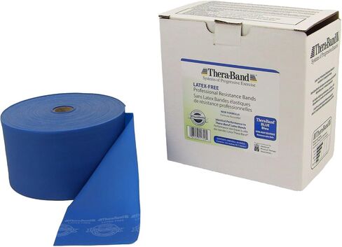 حزام مقاومة THERABAND بطول 50 ياردة، أربطة مرنة احترافية متوسطة الحجم غير لاتكس باللون الأحمر للتمرين العلوي والسفلي للجسم، والعلاج الطبيعي، والبيلاتيس، وإعادة التأهيل، صندوق توزيع، مستوى المبتدئين 3 in Saudi Arabia