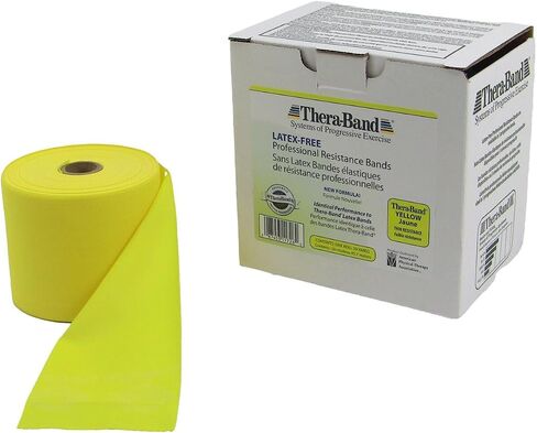 حزام مقاومة THERABAND بطول 50 ياردة، أربطة مرنة احترافية متوسطة الحجم غير لاتكس باللون الأحمر للتمرين العلوي والسفلي للجسم، والعلاج الطبيعي، والبيلاتيس، وإعادة التأهيل، صندوق توزيع، مستوى المبتدئين 3 in Saudi Arabia