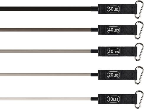 Retrospec Train Resistance Bands Set (5pc) Workout Bands w/Handles, Door Anchor, Carry Bag for Women & Men in Saudi Arabia