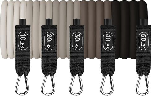 Retrospec Train Resistance Bands Set (5pc) Workout Bands w/Handles, Door Anchor, Carry Bag for Women & Men in Saudi Arabia
