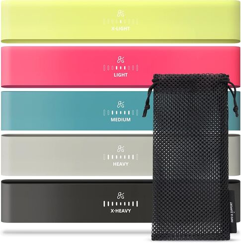 أحزمة مقاومة للتمارين الرياضية من Greater Goods، رائعة لليوجا والبيلاتس والعلاج الطبيعي والتمدد وصالة الألعاب الرياضية المنزلية، مجموعة من 5 قطع in Kuwait