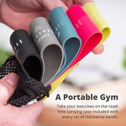 أحزمة مقاومة للتمارين الرياضية من Greater Goods، رائعة لليوجا والبيلاتس والعلاج الطبيعي والتمدد وصالة الألعاب الرياضية المنزلية، مجموعة من 5 قطع in Kuwait