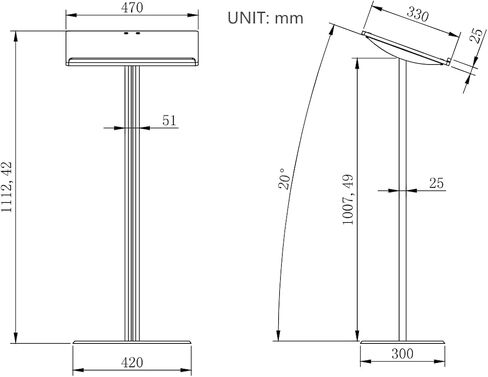Large Acrylic Podium Black Podium Stand with Storage Shelf Wedding Christmas Birthday Classroom Professional Presentation Podium Reading Surface Platform for Office 23.6" L x 15.7" W x 46" H in Saudi Arabia
