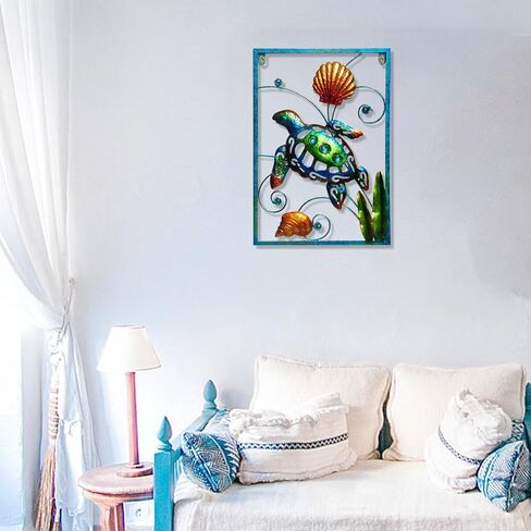 Metal Seahorse Wall Decor Seahorse Wall Art Metal Wall Sculpture Hanging Ocean Decorations Home Wall Decor Garden Fence Living Room Indoor Outdoor in Kuwait