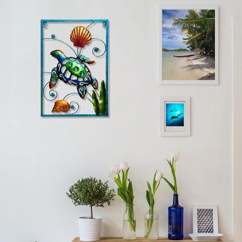 Metal Seahorse Wall Decor Seahorse Wall Art Metal Wall Sculpture Hanging Ocean Decorations Home Wall Decor Garden Fence Living Room Indoor Outdoor in Kuwait