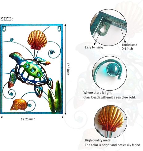 Metal Seahorse Wall Decor Seahorse Wall Art Metal Wall Sculpture Hanging Ocean Decorations Home Wall Decor Garden Fence Living Room Indoor Outdoor in Kuwait