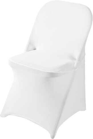 Ascoza 6 Pack White Spandex Folding Chair Covers in Stretch Washable Fabric for Wedding, Party,Holidays,Celebration and Other Special Events in Saudi Arabia