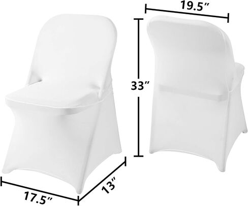 Ascoza 6 Pack White Spandex Folding Chair Covers in Stretch Washable Fabric for Wedding, Party,Holidays,Celebration and Other Special Events in Saudi Arabia