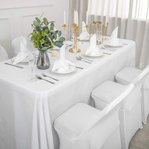 Ascoza 6 Pack White Spandex Folding Chair Covers in Stretch Washable Fabric for Wedding, Party,Holidays,Celebration and Other Special Events in Saudi Arabia