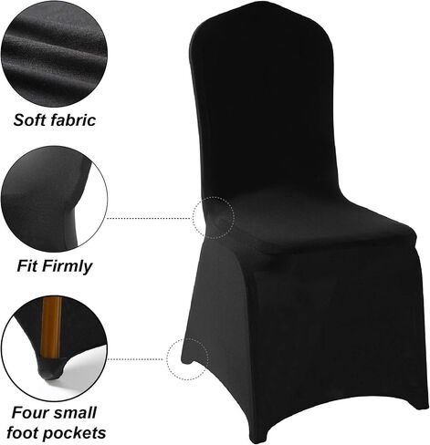 Ascoza 6 Pack White Spandex Folding Chair Covers in Stretch Washable Fabric for Wedding, Party,Holidays,Celebration and Other Special Events in Saudi Arabia