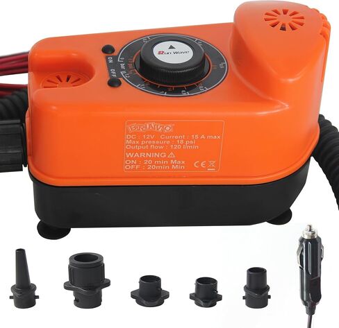 مضخة مجداف SUP مضخة كهربائية مزدوجة المرحلة عالية الضغط 20 رطل لكل بوصة مربعة 12 فولت تيار مستمر موصل سيارة منفاخ هواء لخيمة ISUP Kayak والقوارب القابلة للنفخ in Kuwait