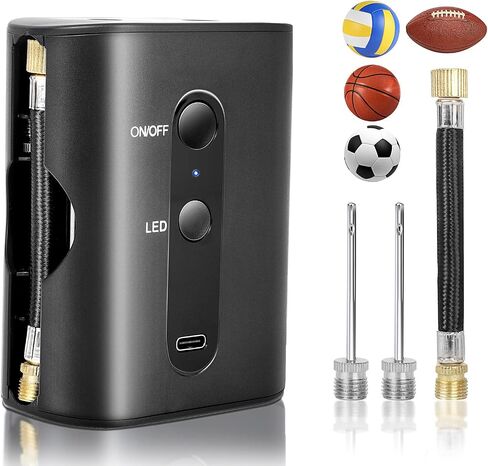 Electric Ball Pump (20psi), Portable Basketball Pump with 2 Needles, Rechargeable Air Pump Ball Inflator for Basketball Soccer Volleyball Football Sports Ball Equipment in Saudi Arabia