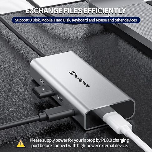 minisopuru 4 منافذ USB C Hub - محور USB بسرعة 10 جيجابت في الثانية لأجهزة الكمبيوتر المحمول، محول USB Hub متعدد المنافذ لأجهزة MacBook Pro وMacBook وMacBook Air وiPad وSurface Pro وChromebook. (لا يوجد شحن/نقل فيديو) in Kuwait