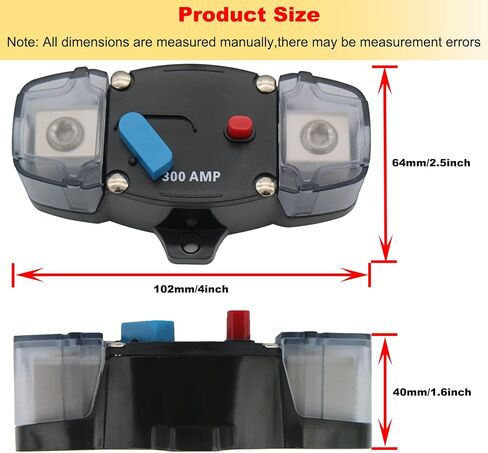AUTENS DC12V-48V 300A قطاع دارة ستيريو الصوت مضمنة الصمامات أصحاب العاكس دعم إعادة تعيين يدوي للسيارات البحرية قارب المنزل RV إلخ. in Kuwait