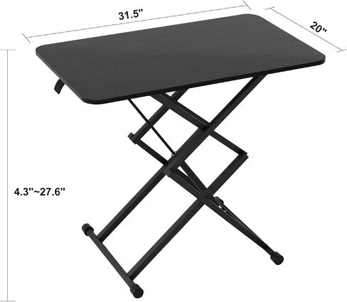 Standing Desk, Height Adjustable Converter Desk, 31.5"x20" Workstation, Ergonomic Gas Height Adjustable Standing Desk, Sit Stand Tabletop Monitor and Laptop Riser Platform Work Table (White) in Saudi Arabia