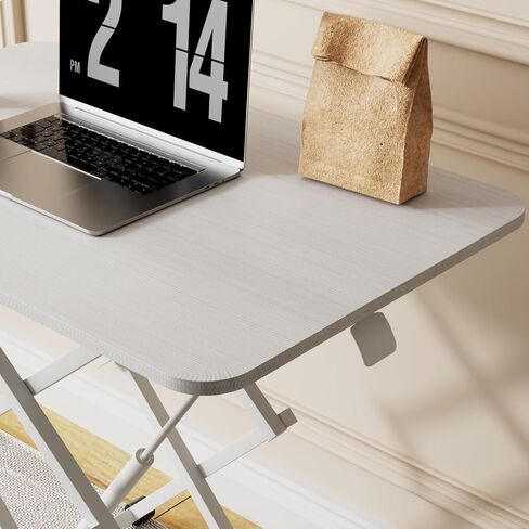 Standing Desk, Height Adjustable Converter Desk, 31.5"x20" Workstation, Ergonomic Gas Height Adjustable Standing Desk, Sit Stand Tabletop Monitor and Laptop Riser Platform Work Table (White) in Saudi Arabia