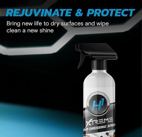 بخاخ تزيين الإطارات من Hyper One RVP - 16 أونصة سائلة - بخاخ شديد اللمعان للإطارات، تركيبة زجاجية داخلية وخارجية عالية الجودة، ملمع إطارات السيارة ذو أساس مائي للإطارات ولوحة القيادة وألواح الأبواب in Saudi Arabia
