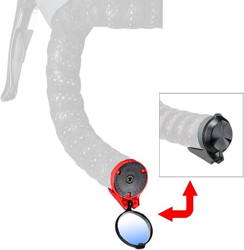 THE BEAM - CORKY Performance Rearview Mirror – Drop Handlebars, Collapsible, Minimalist Design, 360 Degree Lens Rotation, 328 Foot Visible Range (Red) in Saudi Arabia