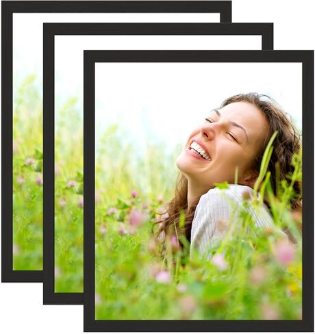 إطار مقاس 16 × 20 للصورة/الصورة/الملصق/الفنون، إطار ملصق مقاس 16 × 20 أسود، 3 عبوات، خشب، زجاج بليكسي، معلق على الحائط، طريقتان للعرض in Kuwait