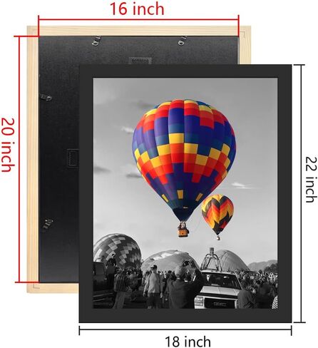 إطار مقاس 16 × 20 للصورة/الصورة/الملصق/الفنون، إطار ملصق مقاس 16 × 20 أسود، 3 عبوات، خشب، زجاج بليكسي، معلق على الحائط، طريقتان للعرض in Kuwait