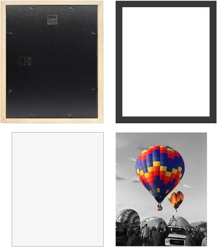 إطار مقاس 16 × 20 للصورة/الصورة/الملصق/الفنون، إطار ملصق مقاس 16 × 20 أسود، 3 عبوات، خشب، زجاج بليكسي، معلق على الحائط، طريقتان للعرض in Kuwait