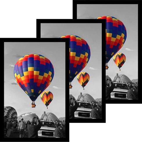إطار مقاس 16 × 20 للصورة/الصورة/الملصق/الفنون، إطار ملصق مقاس 16 × 20 أسود، 3 عبوات، خشب، زجاج بليكسي، معلق على الحائط، طريقتان للعرض in Saudi Arabia