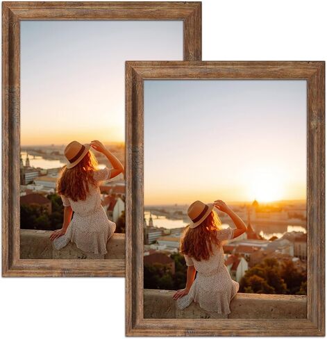 إطار صورة مقاس 12 × 18 مثبت على الحائط مقاس 12 × 18 إطار ملصق جداري معرض الصور إطارات الصور البنية مقاس 12 × 18، عبوتان in Saudi Arabia