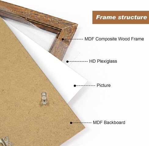 إطار صورة مقاس 12 × 18 مثبت على الحائط مقاس 12 × 18 إطار ملصق جداري معرض الصور إطارات الصور البنية مقاس 12 × 18، عبوتان in Saudi Arabia