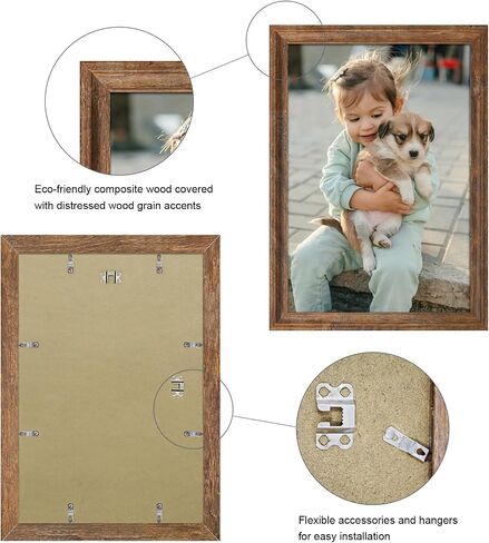 إطار صورة مقاس 12 × 18 مثبت على الحائط مقاس 12 × 18 إطار ملصق جداري معرض الصور إطارات الصور البنية مقاس 12 × 18، عبوتان in Saudi Arabia