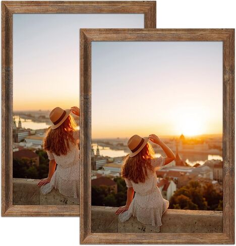 إطار صورة مقاس 12 × 18 مثبت على الحائط مقاس 12 × 18 إطار ملصق جداري معرض الصور إطارات الصور البنية مقاس 12 × 18، عبوتان in Saudi Arabia