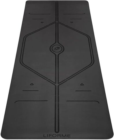 Liforme XL Yoga Mat – Free Yoga Bag Included - Patented Alignment System, Warrior-like Grip, Non-slip, Eco-friendly, sweat-resistant, long, wide, 4.2mm thick mat for comfort in Saudi Arabia