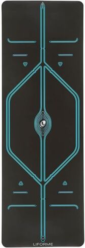 Liforme XL Yoga Mat – Free Yoga Bag Included - Patented Alignment System, Warrior-like Grip, Non-slip, Eco-friendly, sweat-resistant, long, wide, 4.2mm thick mat for comfort in Saudi Arabia