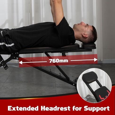 مقعد رفع الأثقال، جهاز ضغط مقعد قابل للتعديل لتدريب القوة، مقعد منحدر منحدر للجلوس في صالة الألعاب الرياضية المنزلية، قابل للطي السريع - نسخة مطورة in Kuwait