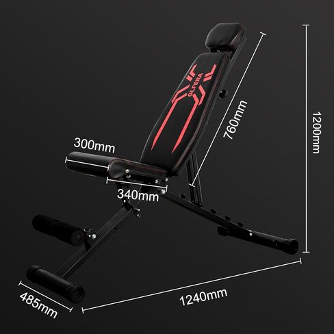مقعد رفع الأثقال، جهاز ضغط مقعد قابل للتعديل لتدريب القوة، مقعد منحدر منحدر للجلوس في صالة الألعاب الرياضية المنزلية، قابل للطي السريع - نسخة مطورة in Kuwait